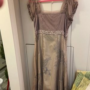 New Narayan Maxi Dress in Taupe & Beige size M
